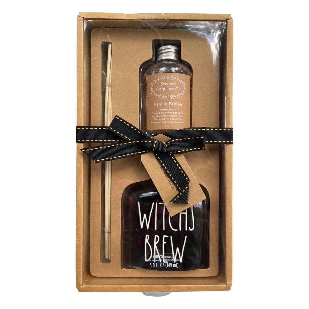 Rae Dunn Ceramic Home Scented Fragrance Oil Diffuser Set 5 Oz “Vanilla Brûlée”